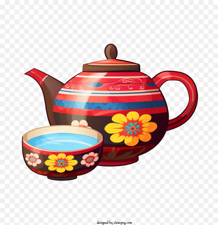 Théière，Théière Et Tasse PNG