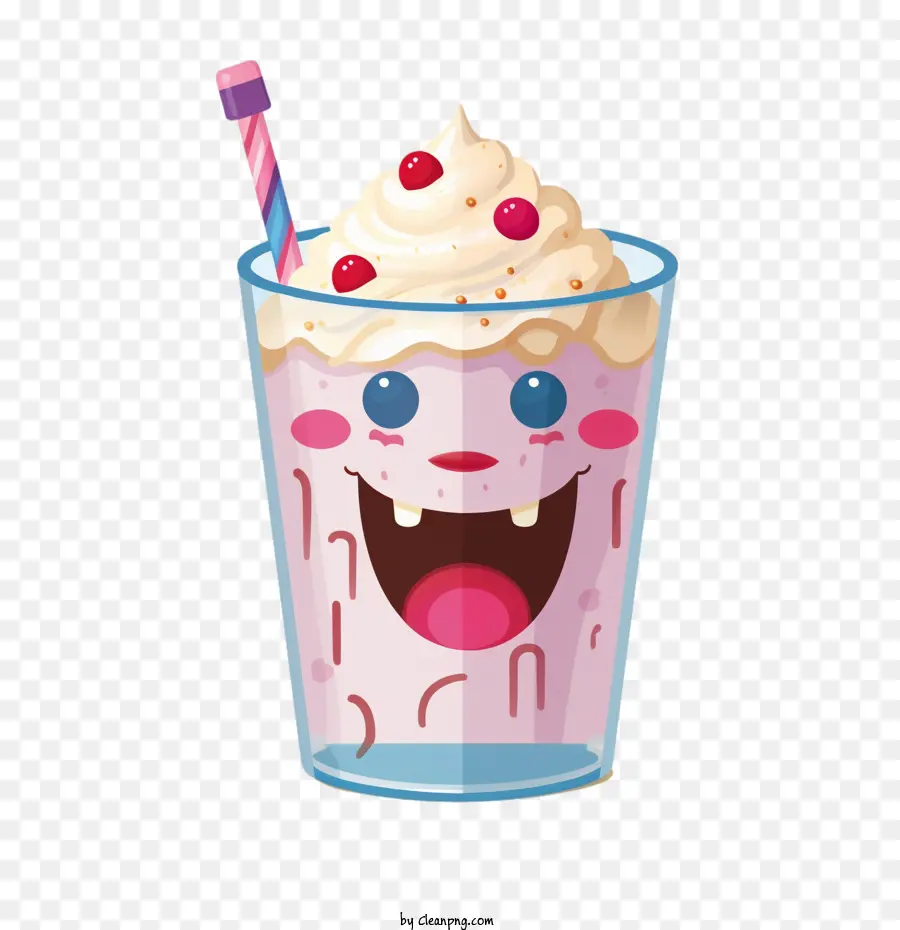 Milk Shake Mignon，Milk Shake De Dessin Animé PNG