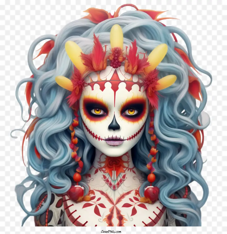 Skelita Calaveras，Jour De La Femme Morte PNG