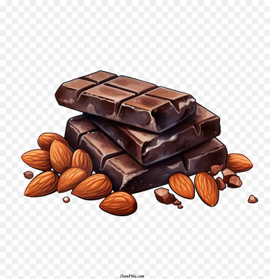 Journée Chocolat Aux Amandes，Chocolat Et Amandes PNG