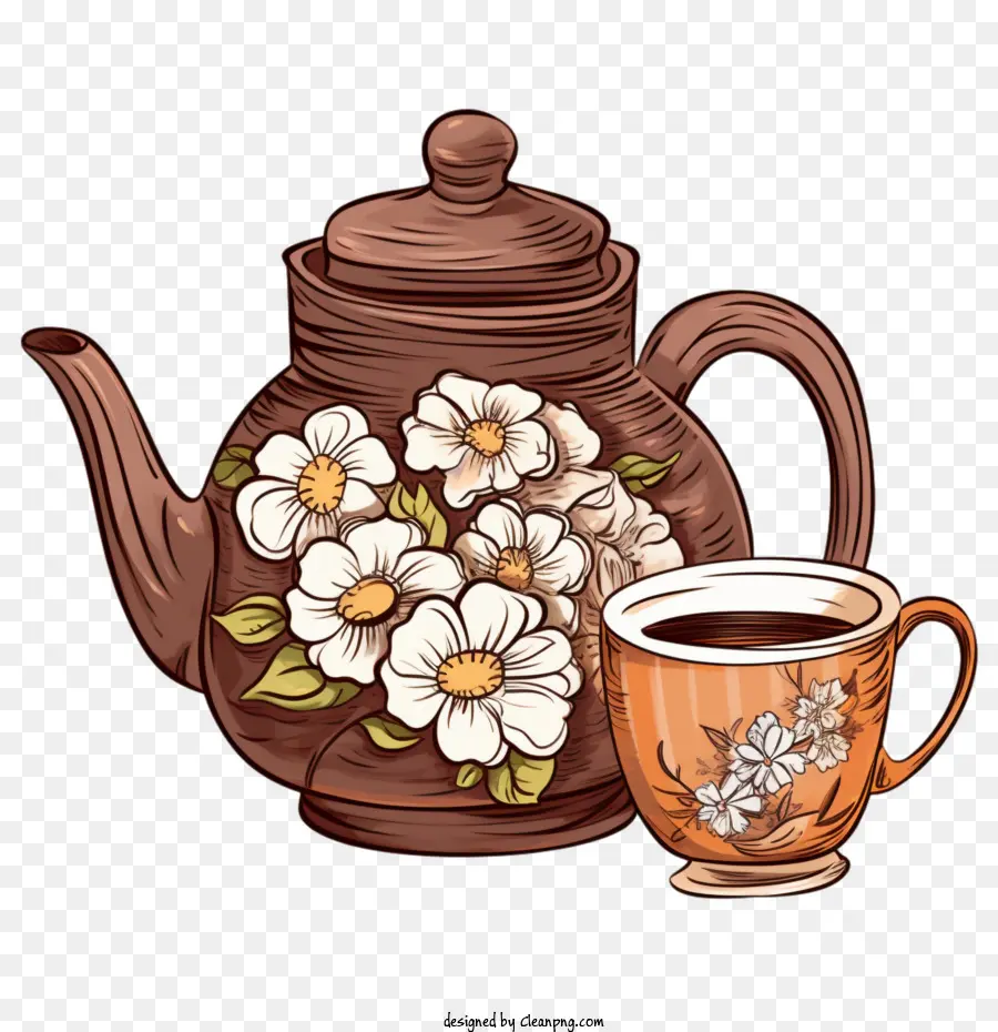 Théière，Théière Et Tasse PNG