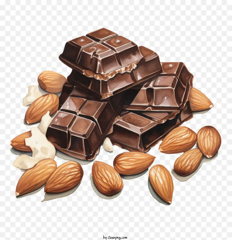 Journée Chocolat Aux Amandes，Chocolat Et Amandes PNG