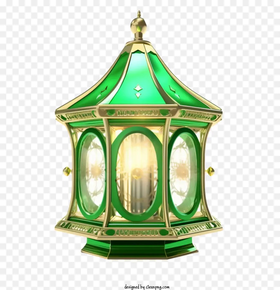 Lampe Islamique，Lanterne Verte PNG