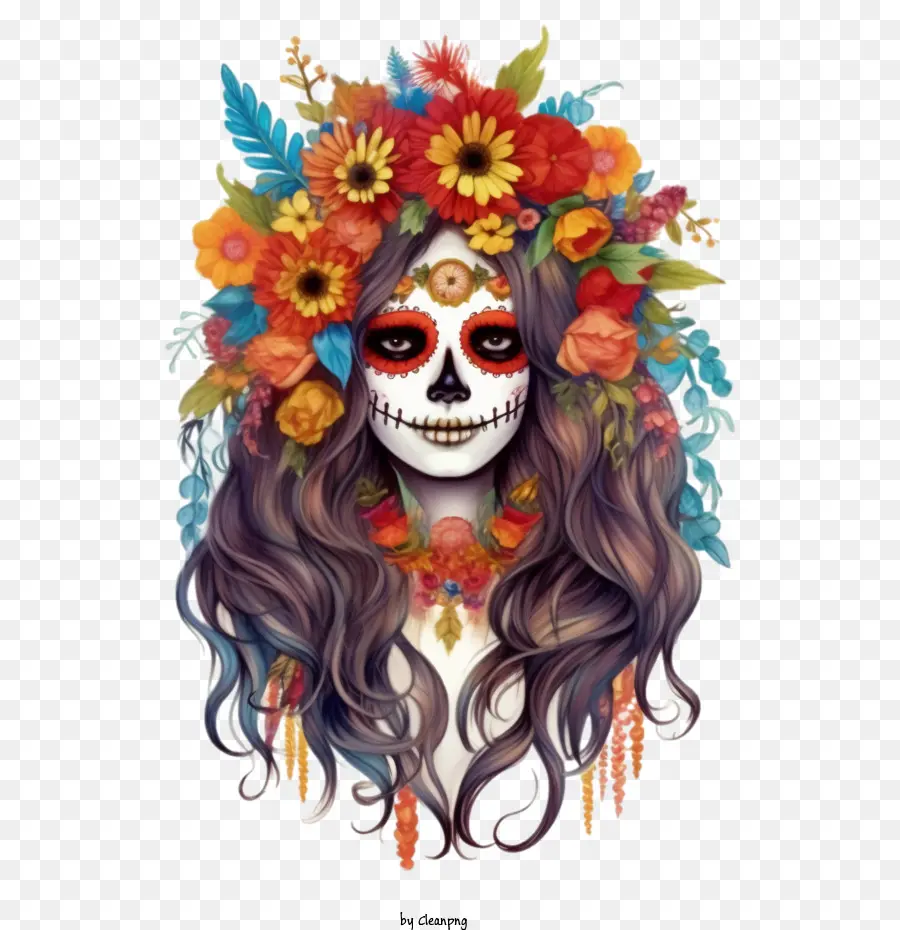 Skelita Calaveras，Crâne De Sucre PNG