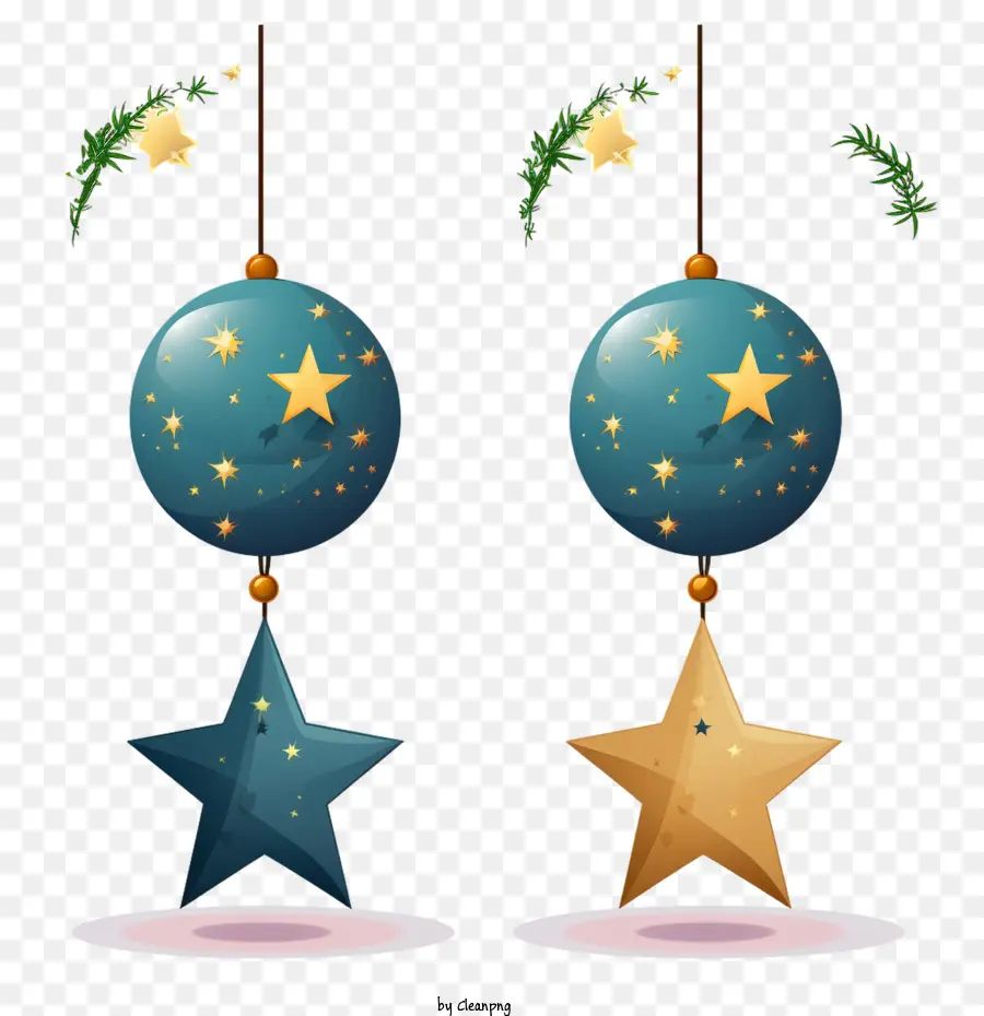 Boules De Noël，Étoiles Suspendues PNG