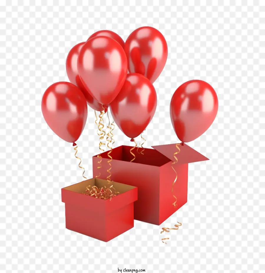 Ballon Rouge，Rouge Boîte Cadeau PNG
