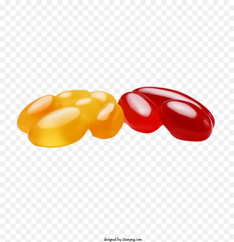 Fèves à La Gelée，Jelly Beans Rouges Et Jaunes PNG