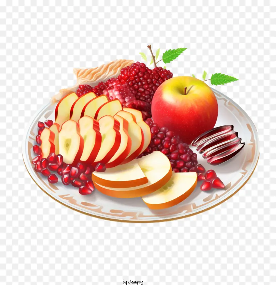 Roch Hachana，Assiette De Fruits PNG