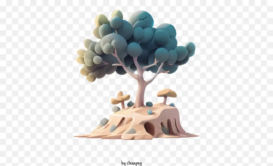 Arbre Abstrait，Arbre Sur La Colline PNG