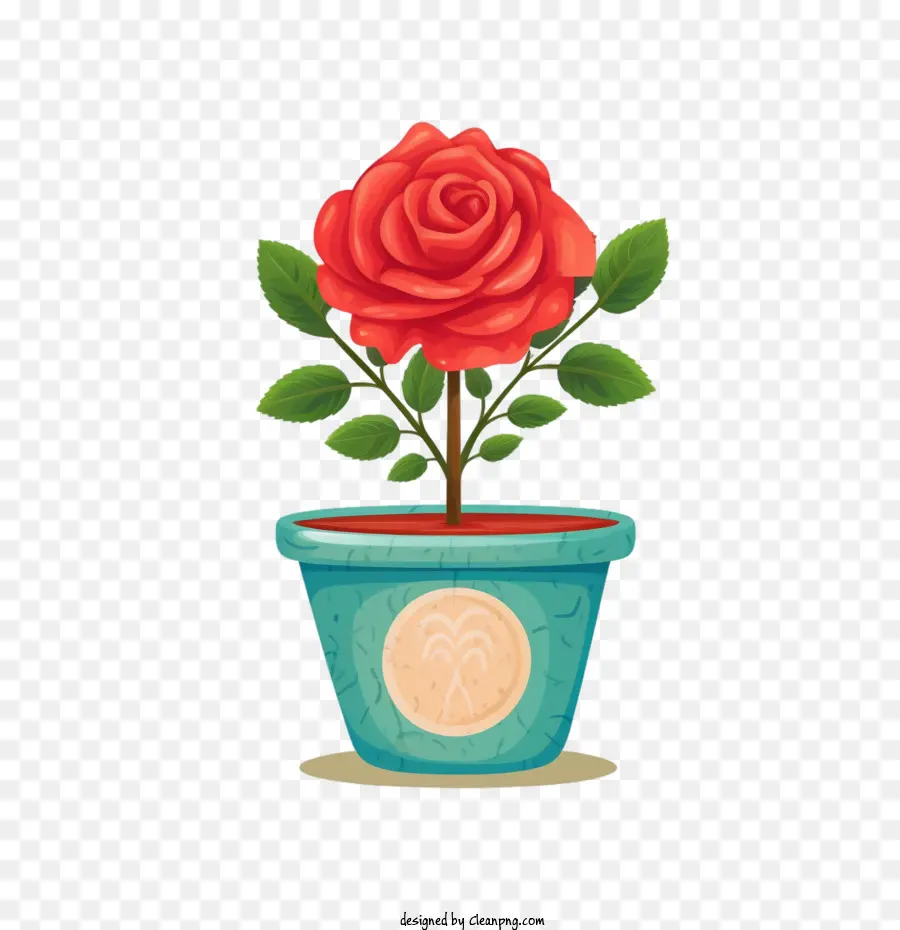 Rose Rouge，Pot De Fleur PNG