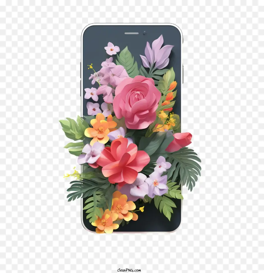 Téléphone Intelligent，Étui De Téléphone Floral PNG