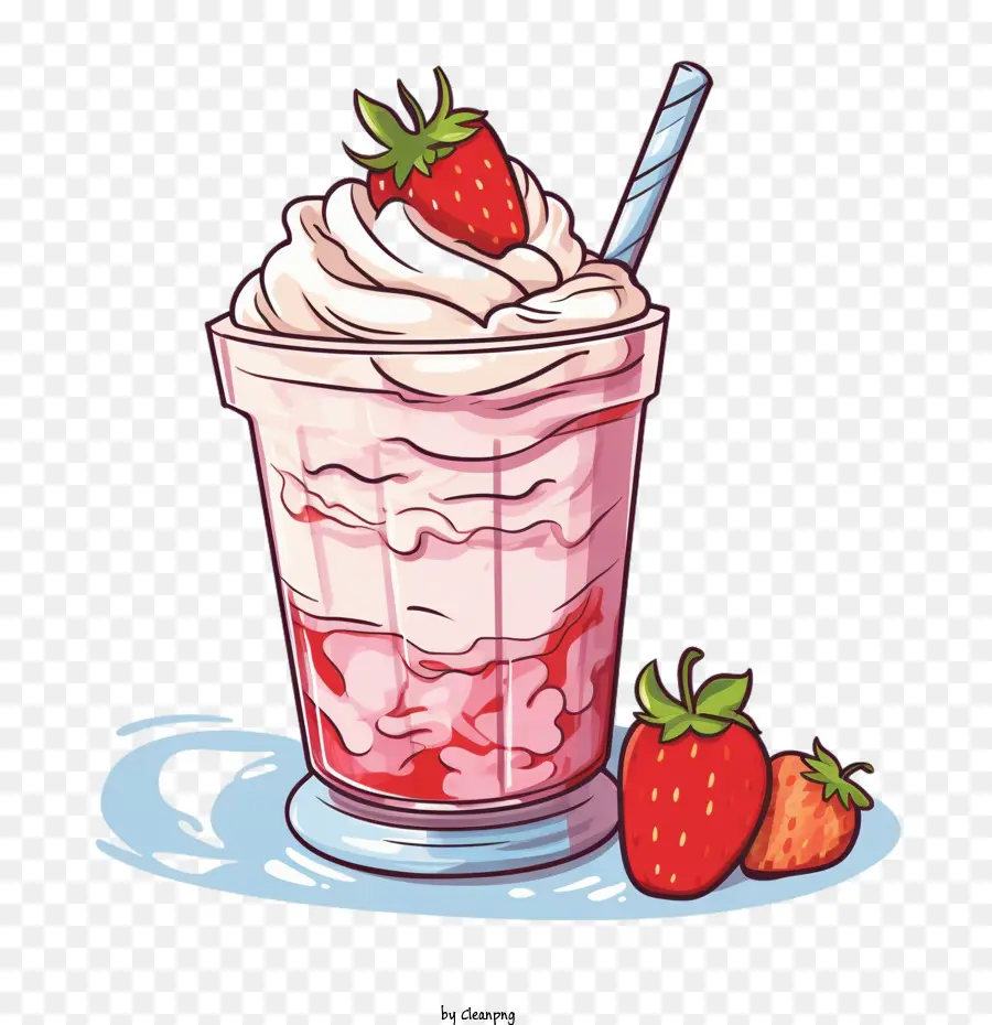 Milk Shake Aux Fraises，Fraise PNG