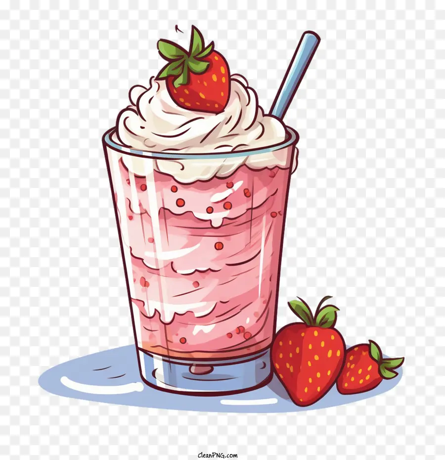 Milk Shake Aux Fraises，Fraise PNG