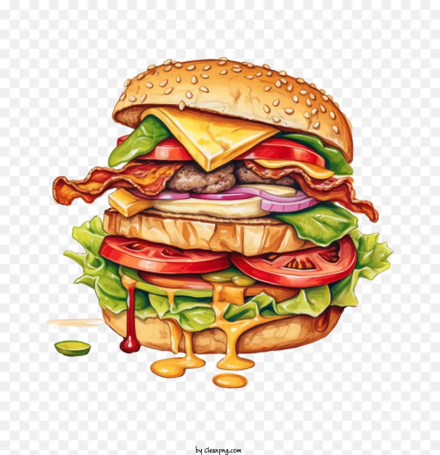 Hamburger，Bacon PNG