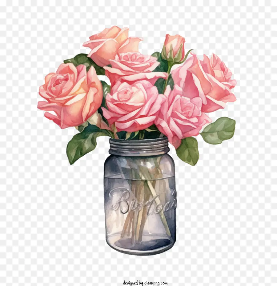 Rose Rose，Bouteille En Verre PNG