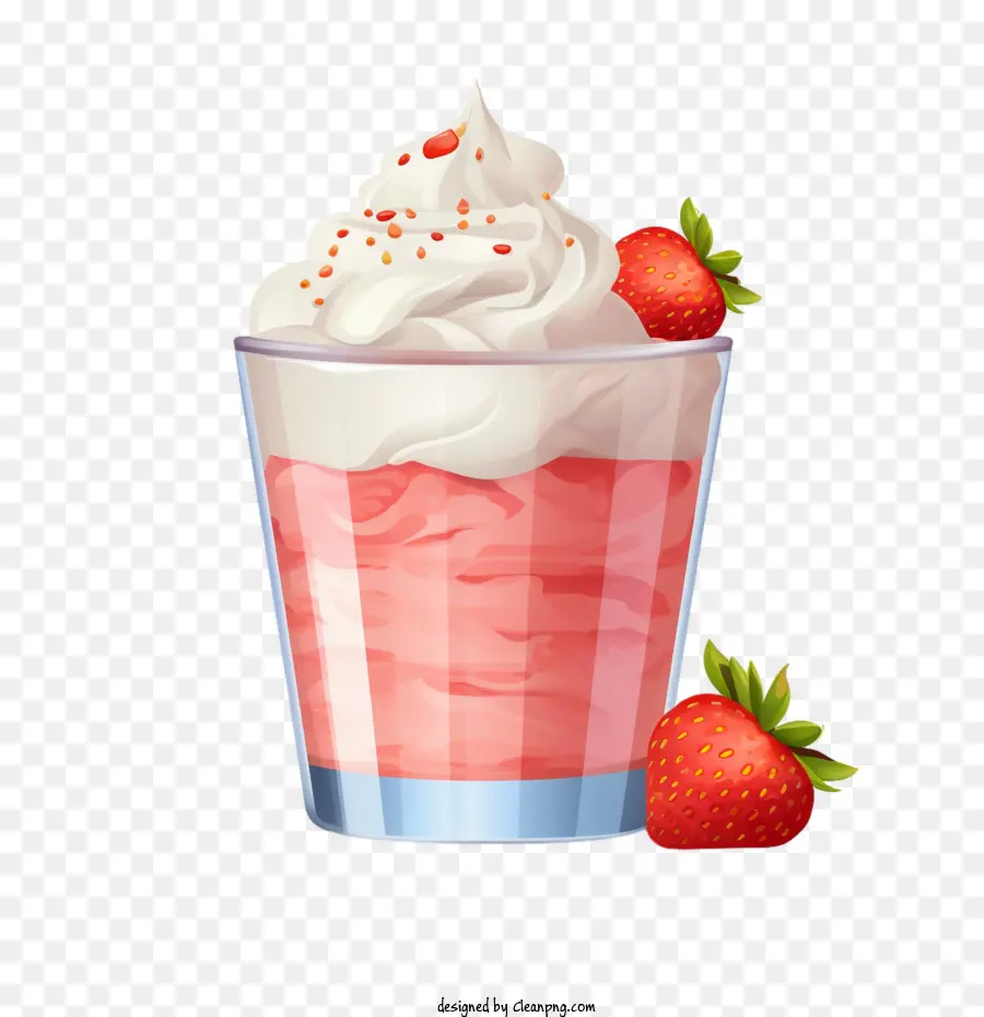 Milk Shake Aux Fraises，Fraise PNG