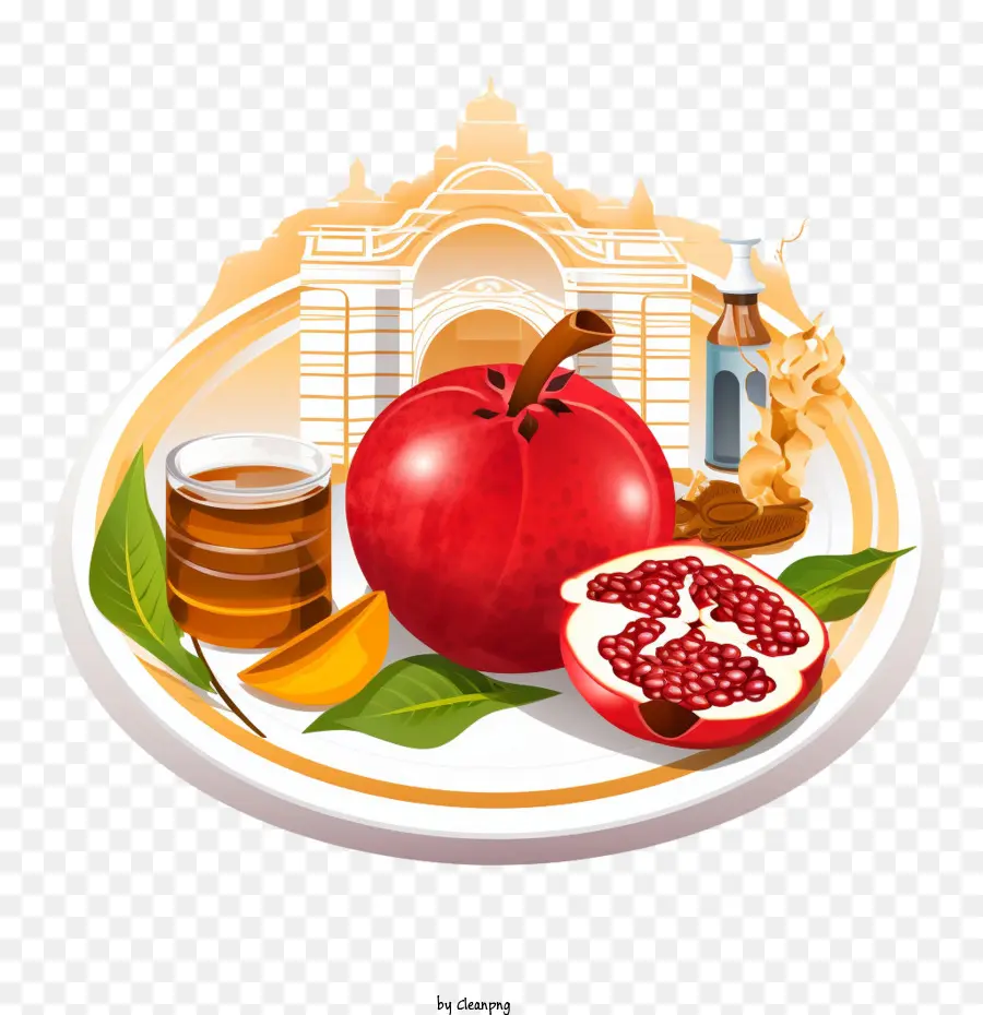 Rosh Hashana，Fruits Et Miel PNG