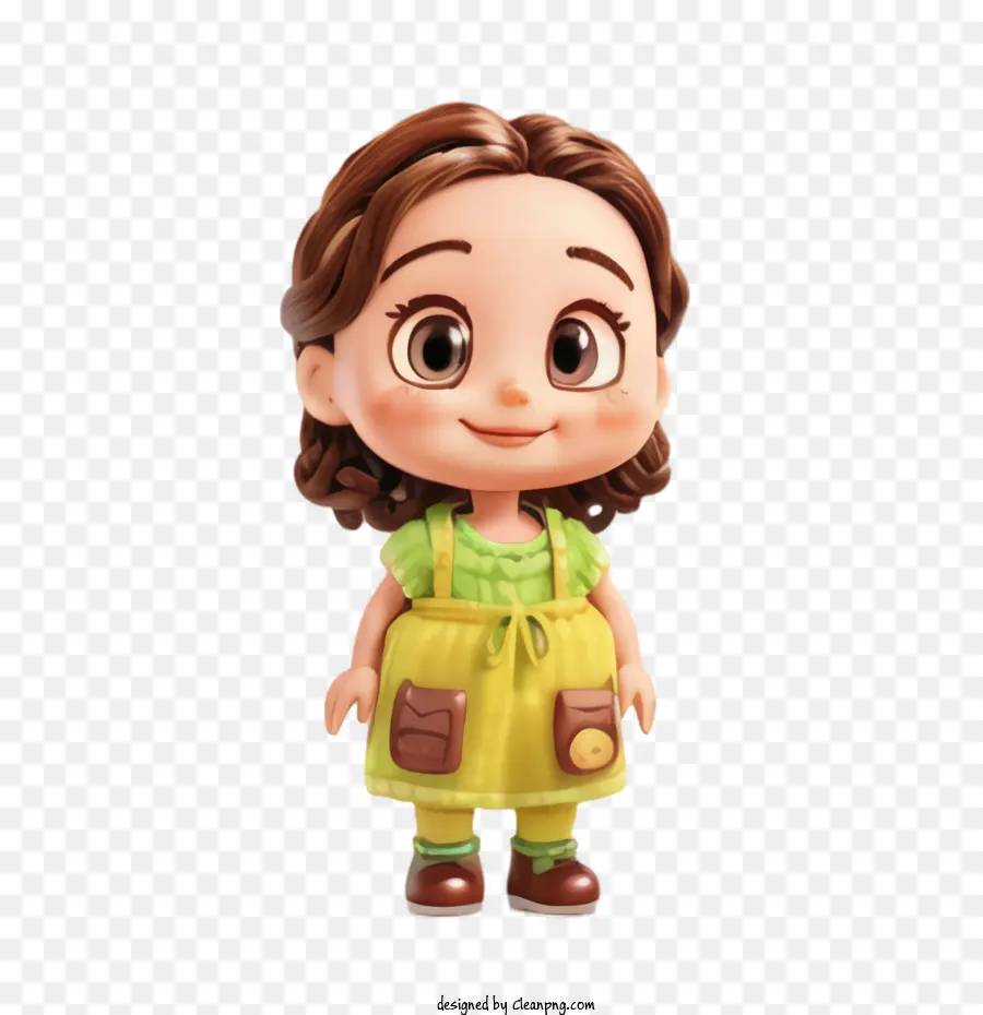 Fille，Petite Fille En Robe Jaune PNG