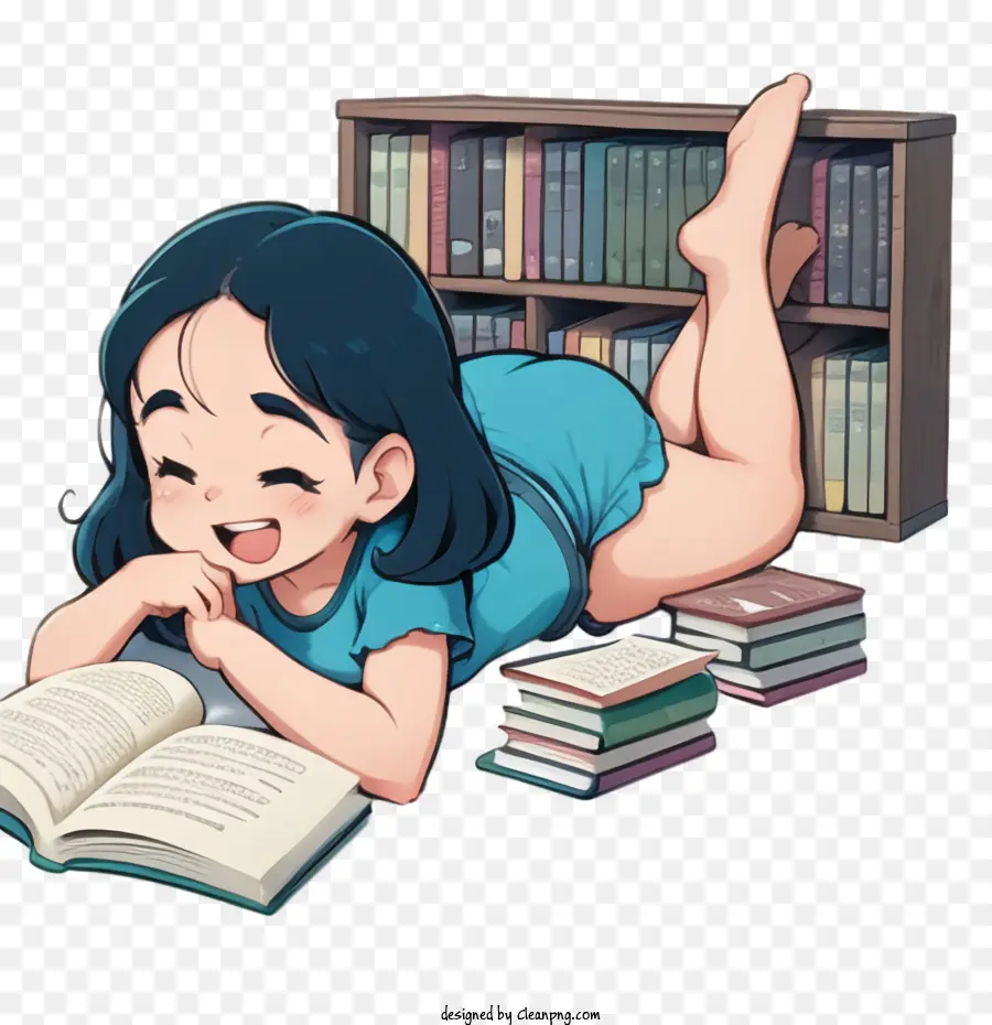 Livre De Lecture，Fille Lisant PNG