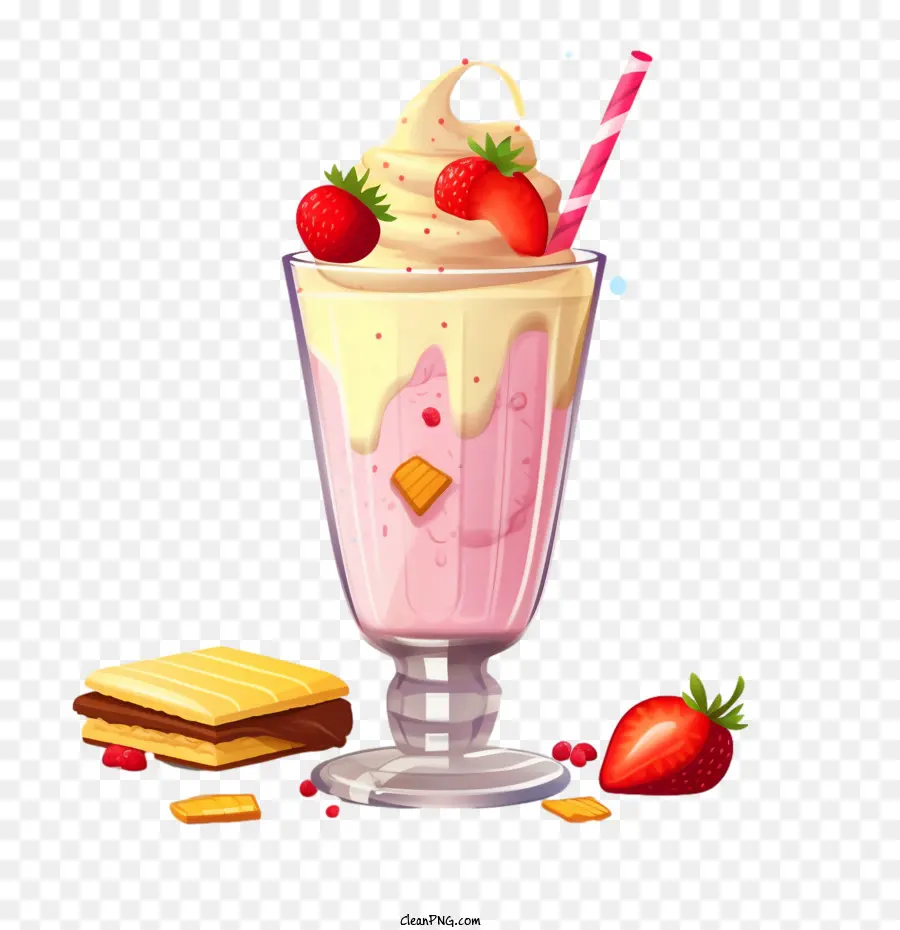 Milk Shake，Milk Shake Aux Fraises PNG