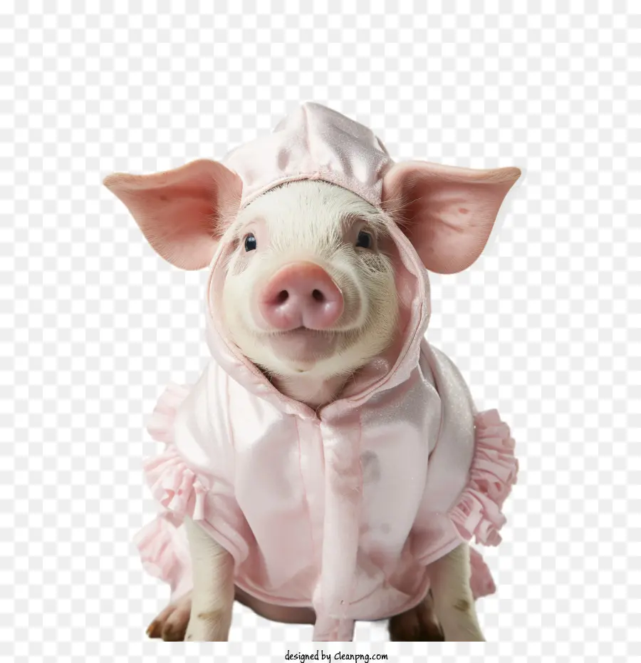 Journée Photo D'animaux De Compagnie，Cochon En Tenue Rose PNG