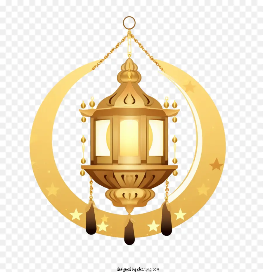 Lampe Islamique，Lanterne Et Croissant De Lune PNG