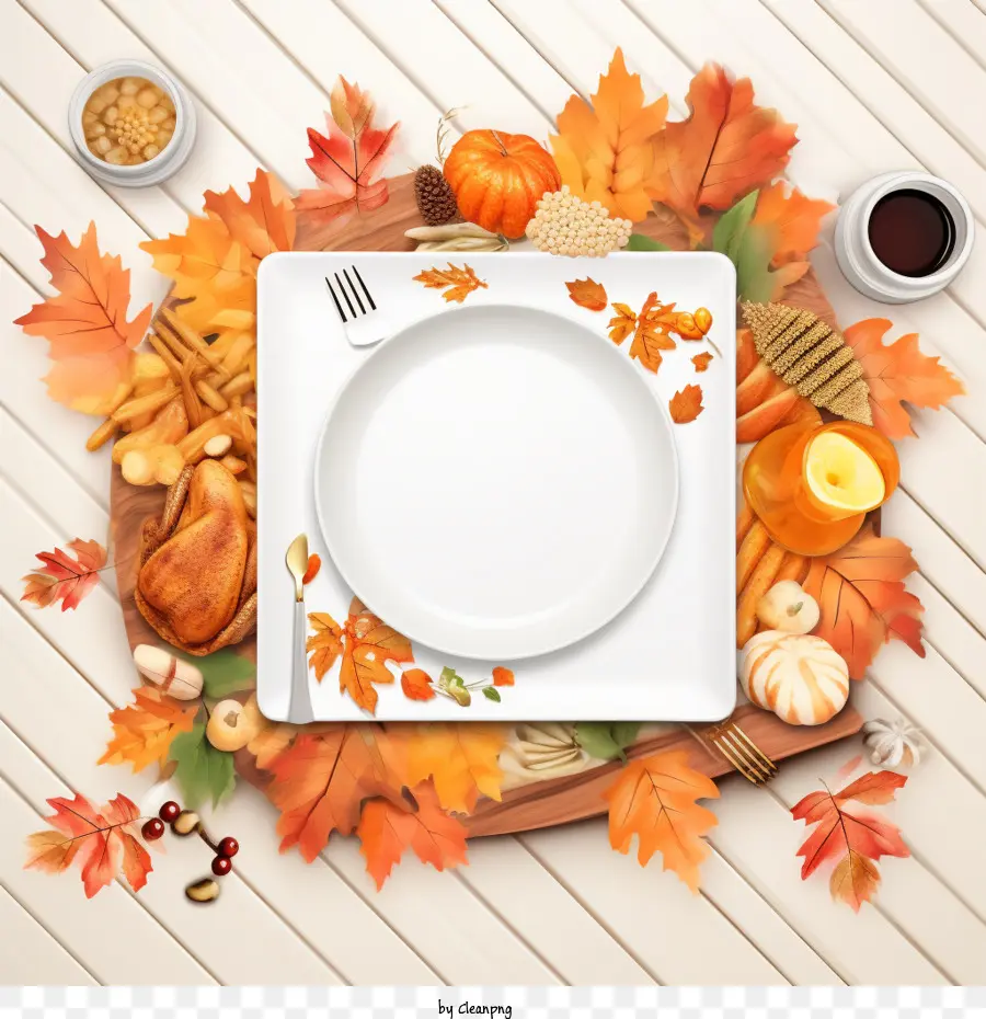 Modèle De Thanksgiving，Dressage De Table D'automne PNG