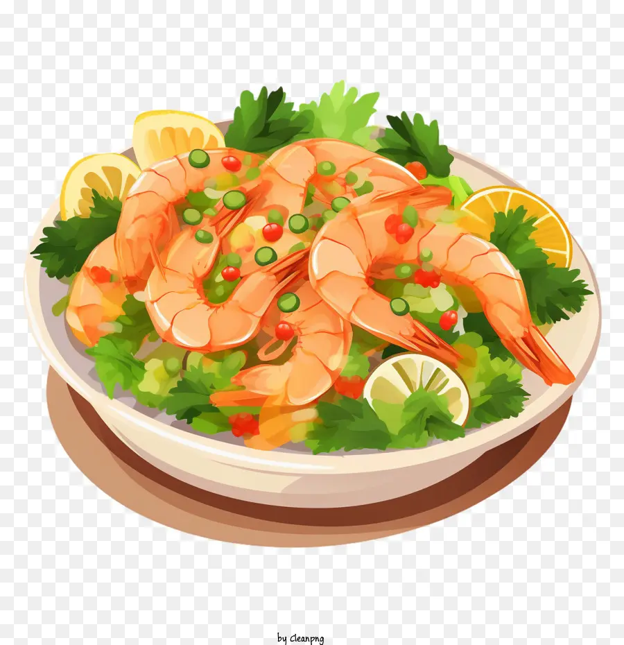 Salade，Salade De Crevettes PNG