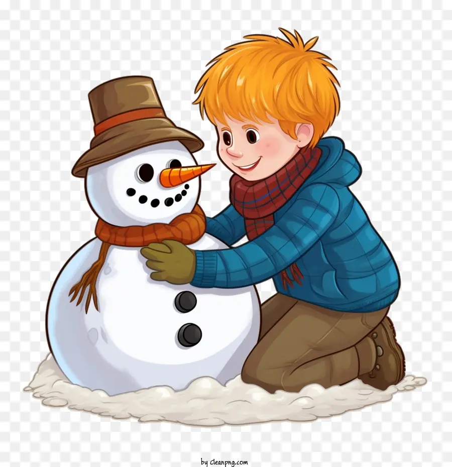 Construire Un Bonhomme De Neige，Bonhomme De Neige Pour Enfants PNG