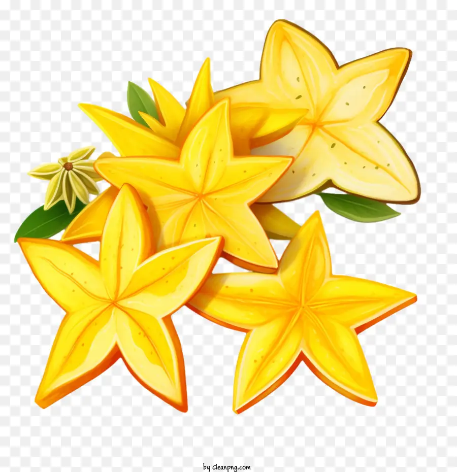 Carambole，Fleurs Jaunes PNG