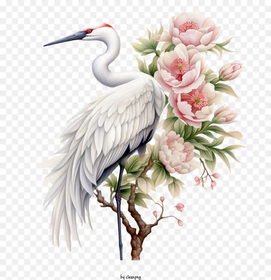 Fleur De Grue，L'oiseau Blanc PNG
