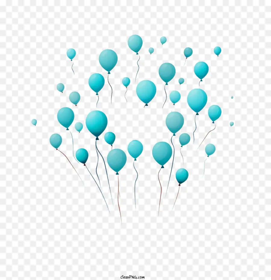 Journée Nationale Du Bonheur，Ballons Bleus PNG