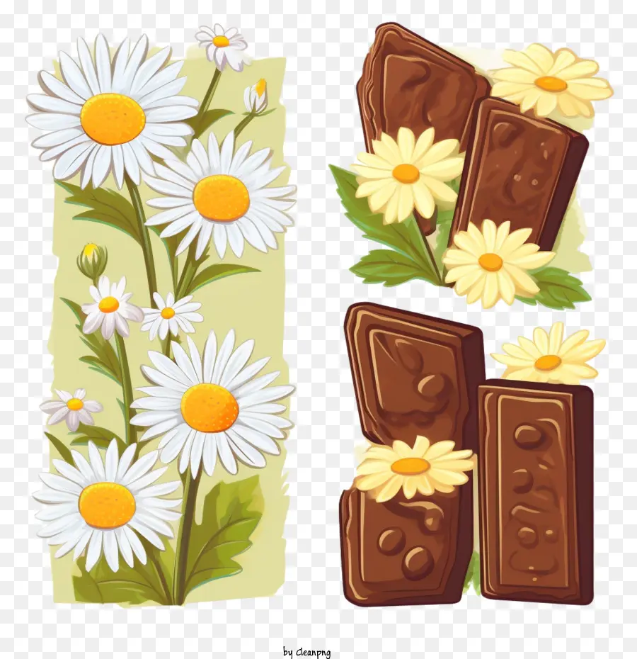 Journée Internationale Du Chocolat，Marguerites Et Chocolat PNG