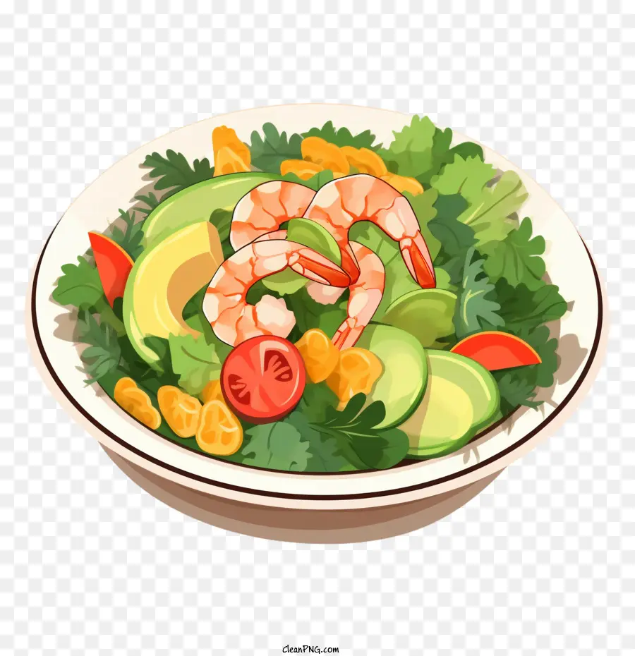 Salade，Salade De Crevettes PNG