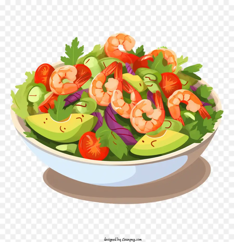 Salade，Salade De Crevettes PNG
