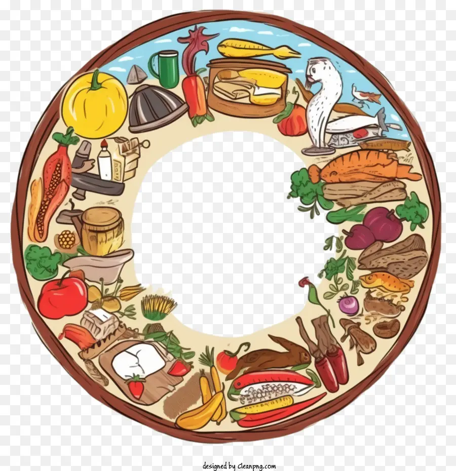 Journée Mondiale De L'alimentation，Cadre Alimentaire PNG