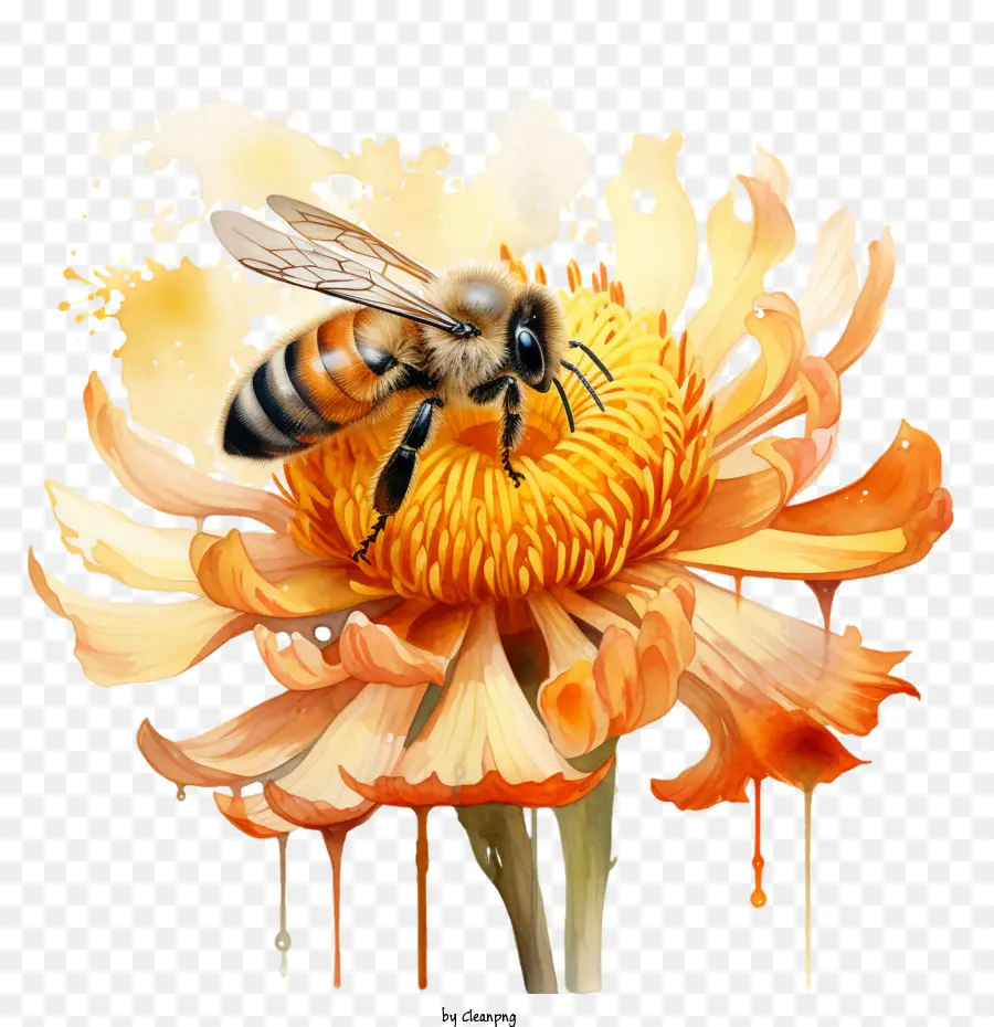 Journée Mondiale Des Abeilles，Abeille Sur Fleur PNG