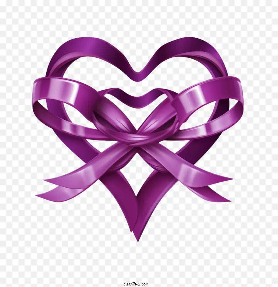 Journée Du Cœur Violet，Coeur De Ruban Violet PNG