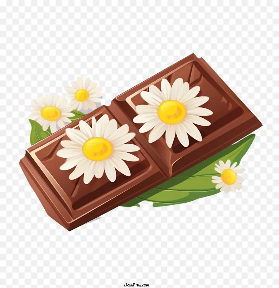 Journée Internationale Du Chocolat，Tablette De Chocolat Aux Fleurs PNG