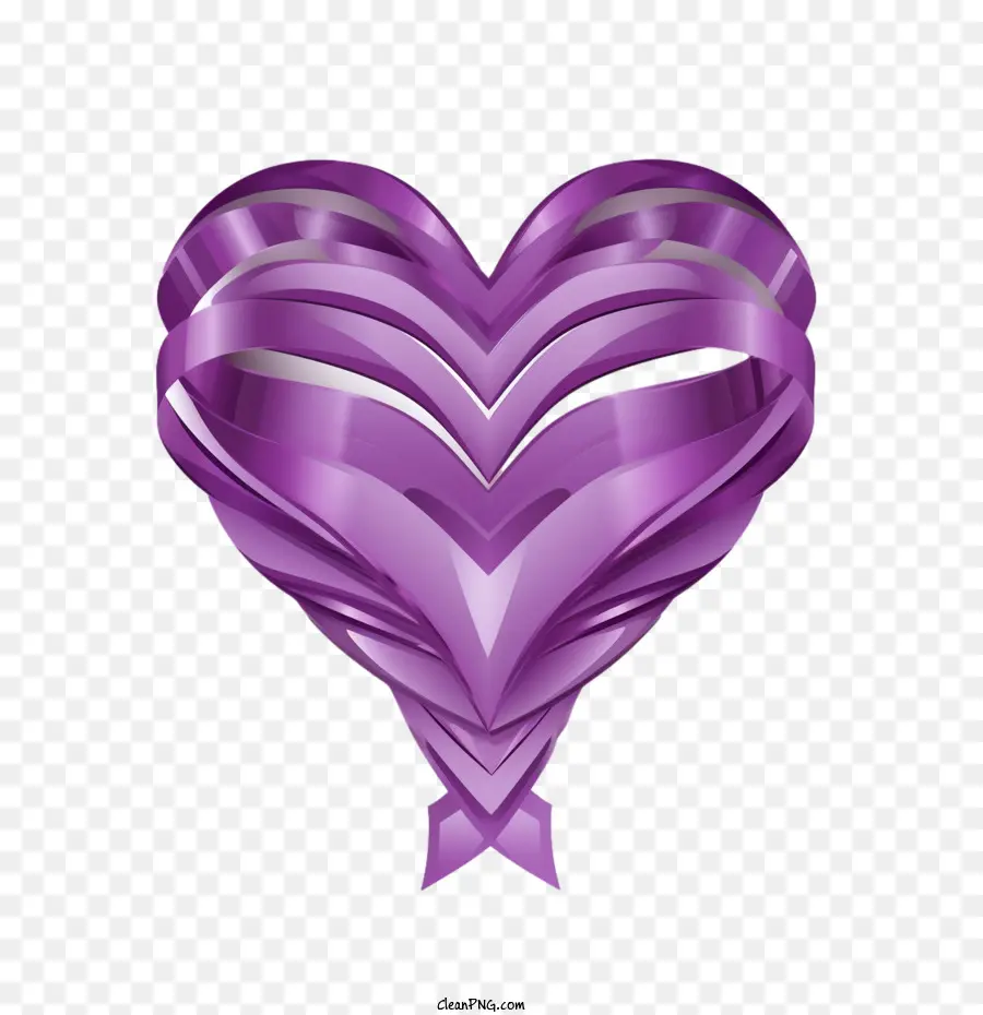 Journée Du Cœur Violet，Coeur De Ruban Violet PNG