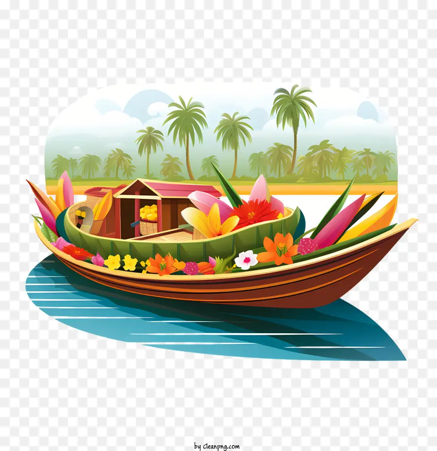 Bateau Onam，Bateau Décoré PNG