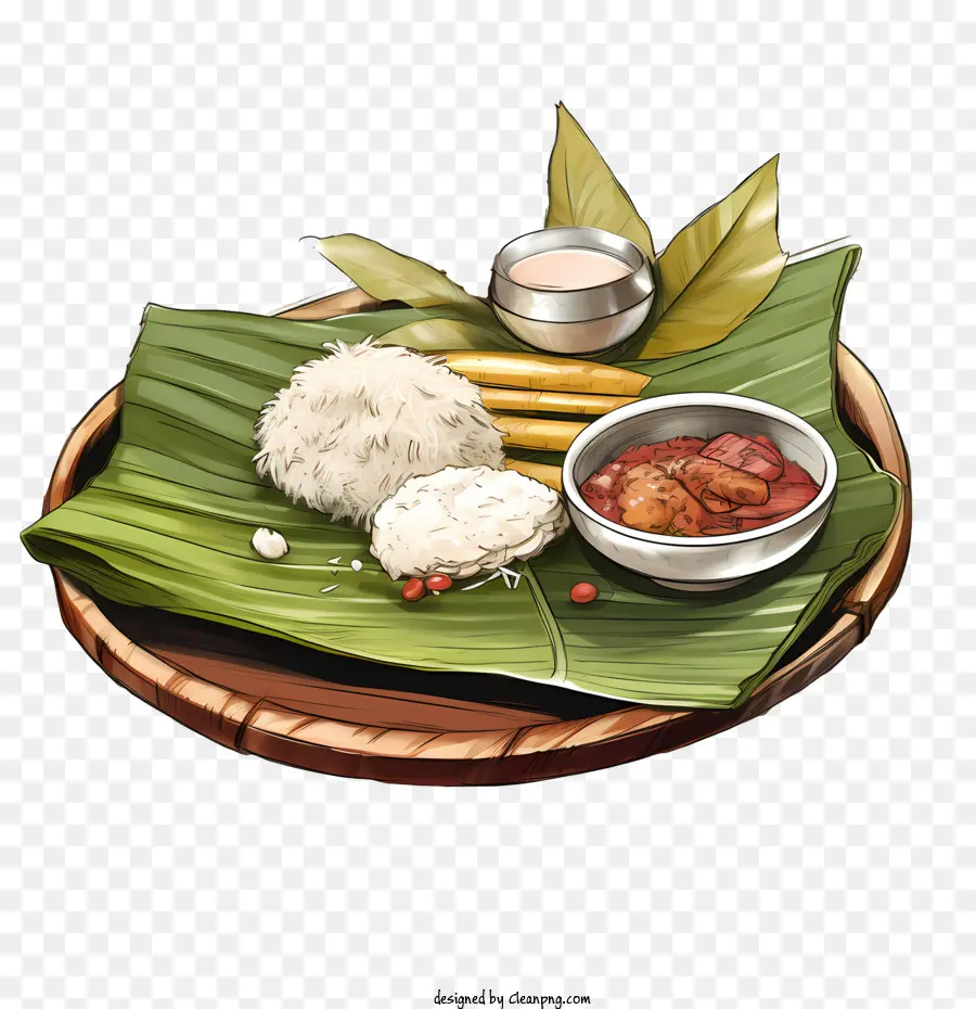 Nourriture Onam Alakan，Feuille De Bananier PNG