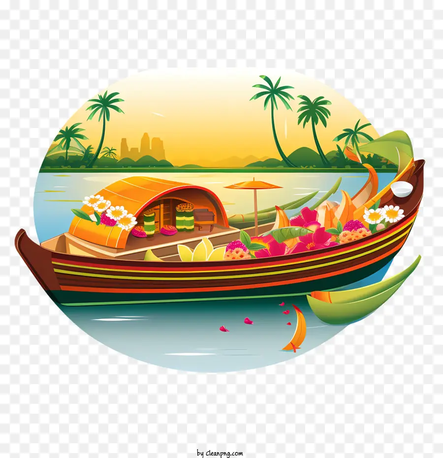 Bateau Onam，Bateau Coloré PNG