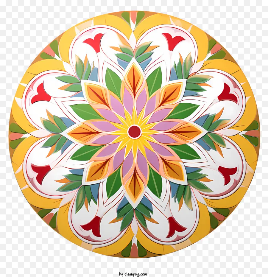 Rangoli Floral Onam，Mandalas PNG