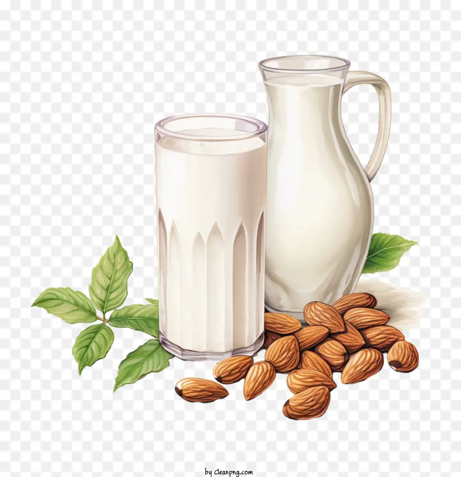 Journée Mondiale Du Lait Végétal，Lait D'amande PNG