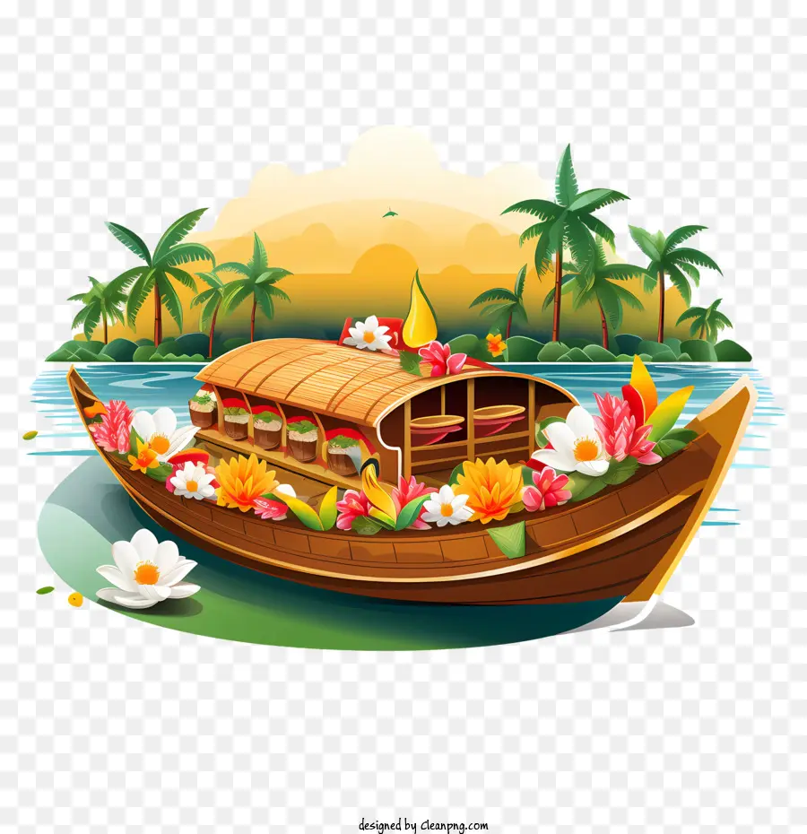 Bateau Onam，Bateau Décoré PNG