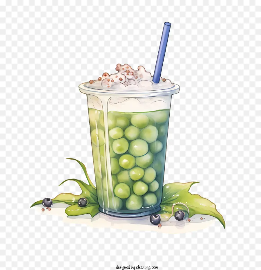 Thé à Bulles De Matcha，Thé PNG