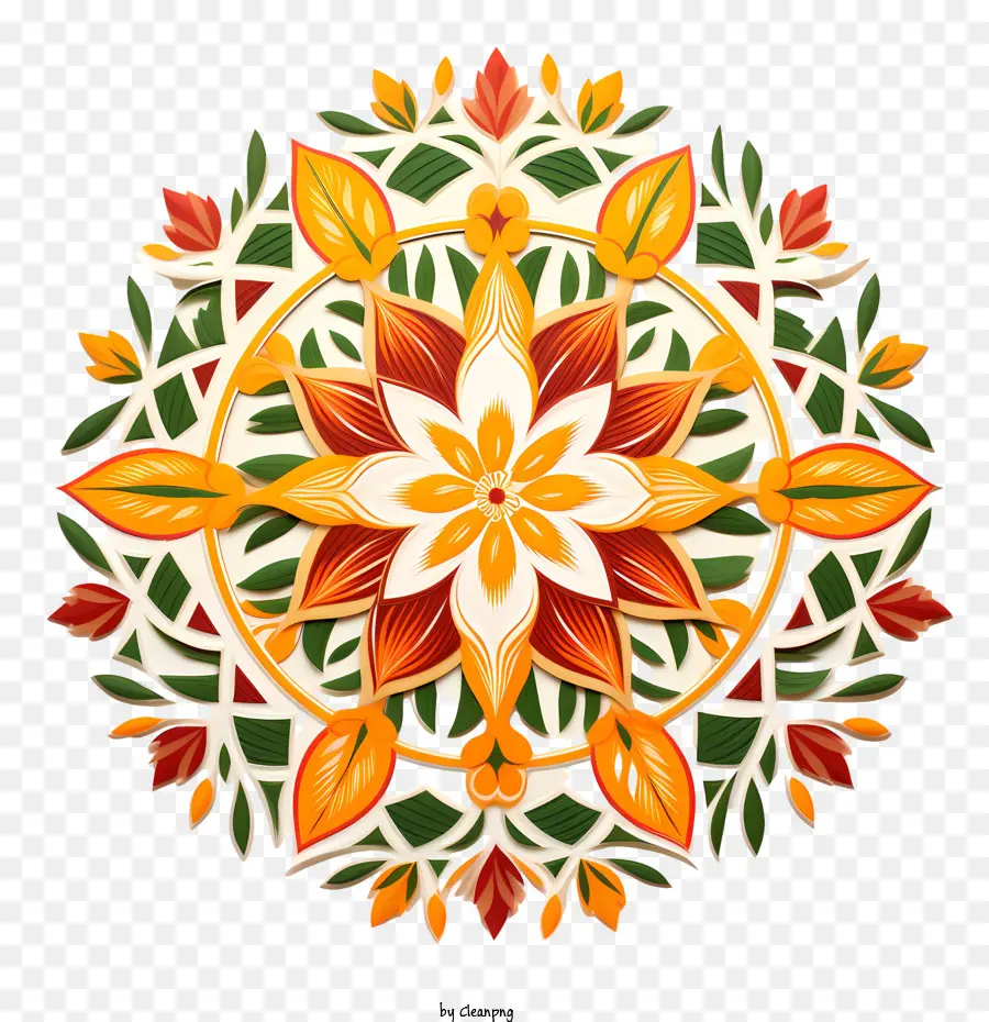 Rangoli Floral Onam，Mandalas PNG