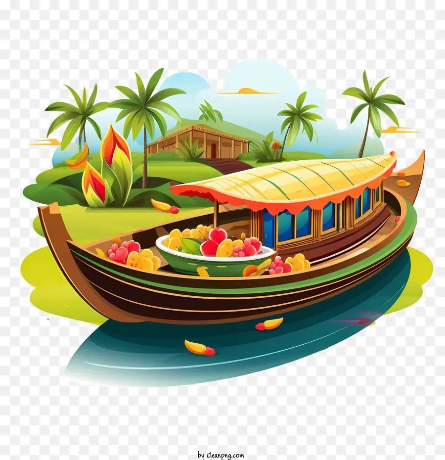 Bateau Onam，Bateau Décoré PNG