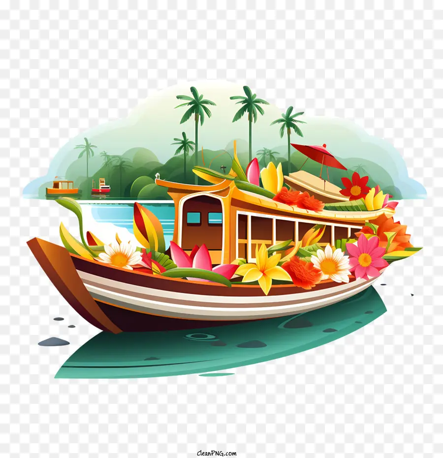 Bateau Onam，Bateau Décoré PNG